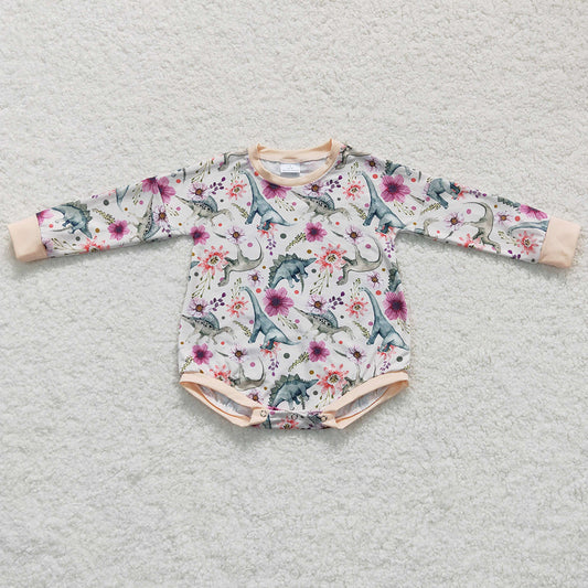 Infant Baby Romper Dinosaur Flower Print Boutique Jumpsuit LR0436