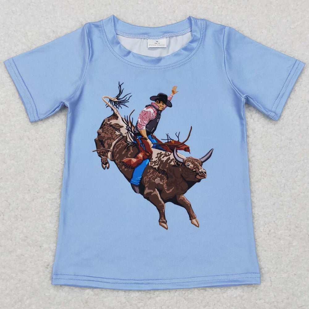 Baby Boys Clothes Tops Western Cows Short Sleeve Shirts Tops BT0435