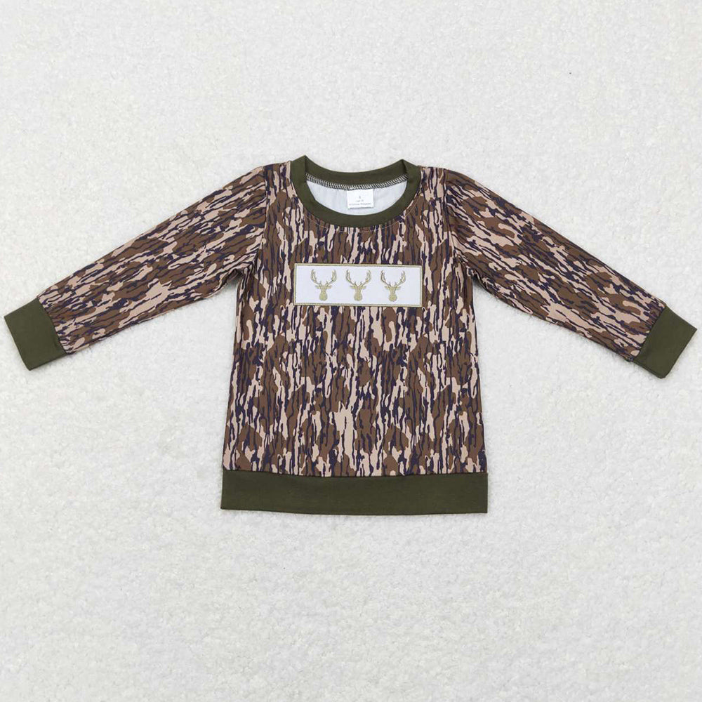 Baby Boys Clothes T-shirt Camo Deer Hunting Long Sleeve Shirts Tops BT0377