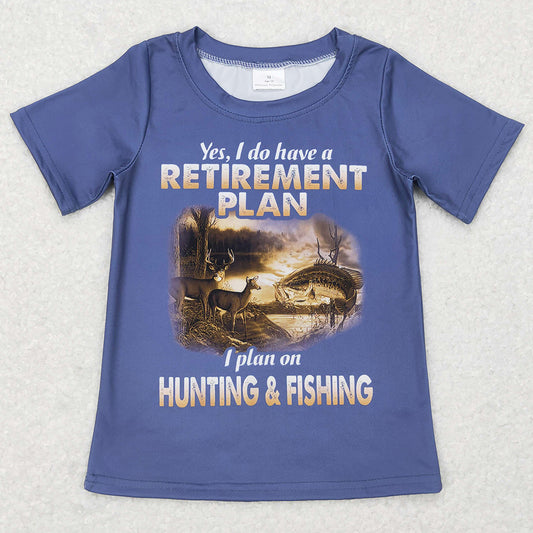 Baby Boys Clothes Tops Hunting Fishing Short Sleeve Tee Shirts BT0415