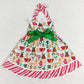 Baby Girls Dress Christmas Gingerbread Belt Halter Knee Length Dresses GSD1344