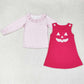 Baby Girls Dress Set Pink Halloween Ghost Pumpkin 2pcs Shirt Knee Length Dresses Sets GLD0576