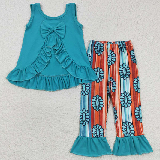 Fashion Baby Girl Clothes Sleeveless Top Long Pants Sets GSPO0665