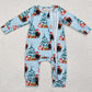 Baby Infant Boys Rompers Christmas Western Highland Cow Zip Rompers Onesie LR1459