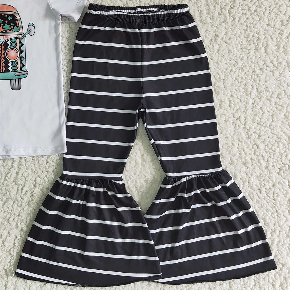 Girls Clothes Short Sleeve Bell Pants Set Fashion Girls Outfits B5-9