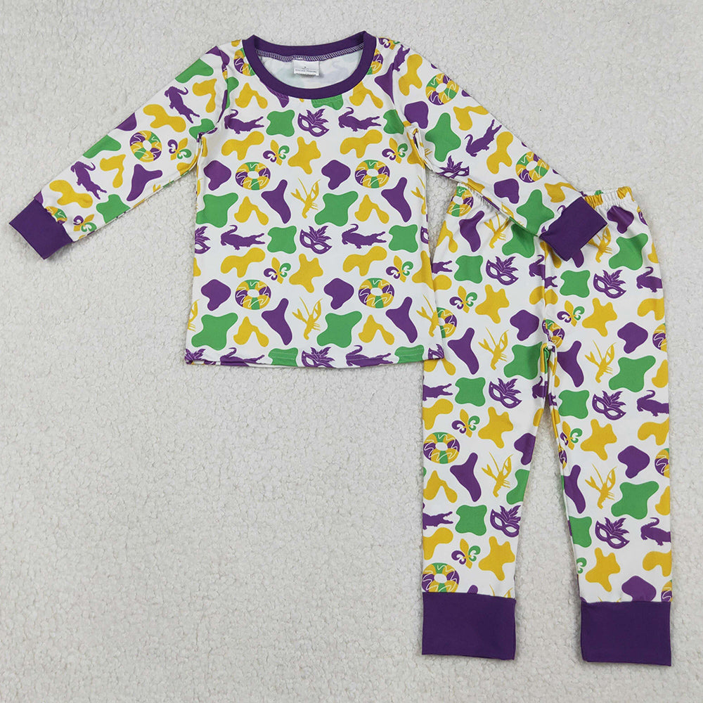 Baby Boys Pajamas Mardigras Camo Crayfishes Anchors Top Pants Pajamas Sets BLP1273 10.1