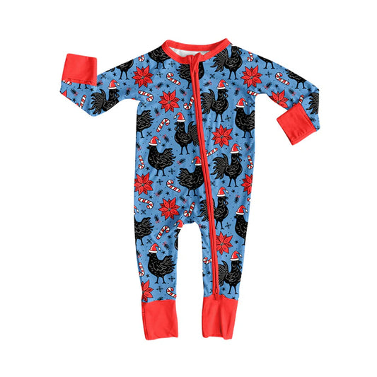 Preorder(moq 5)Baby Infant Boys Christmas Hats Chicks Plaid Zipper Rompers 8.4