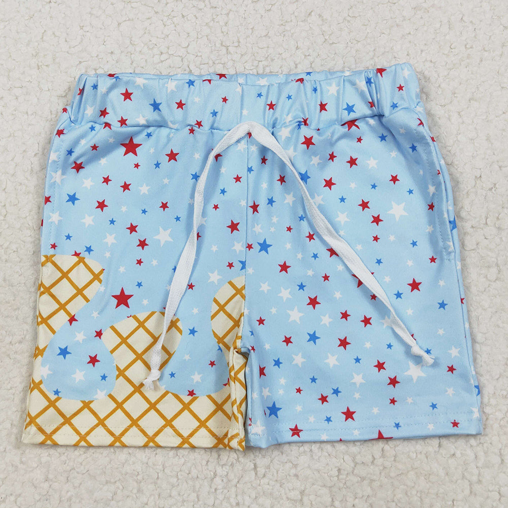 Baby Boys Shorts Light Blue Drip Stars Pockets Team Shorts Bottom SS0610 6.19