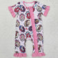 Baby Infant Girls Rompers Ruffles Pink Zip Rompers SR2309
