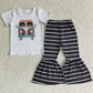 Girls Clothes Short Sleeve Bell Pants Set Fashion Girls Outfits B5-9