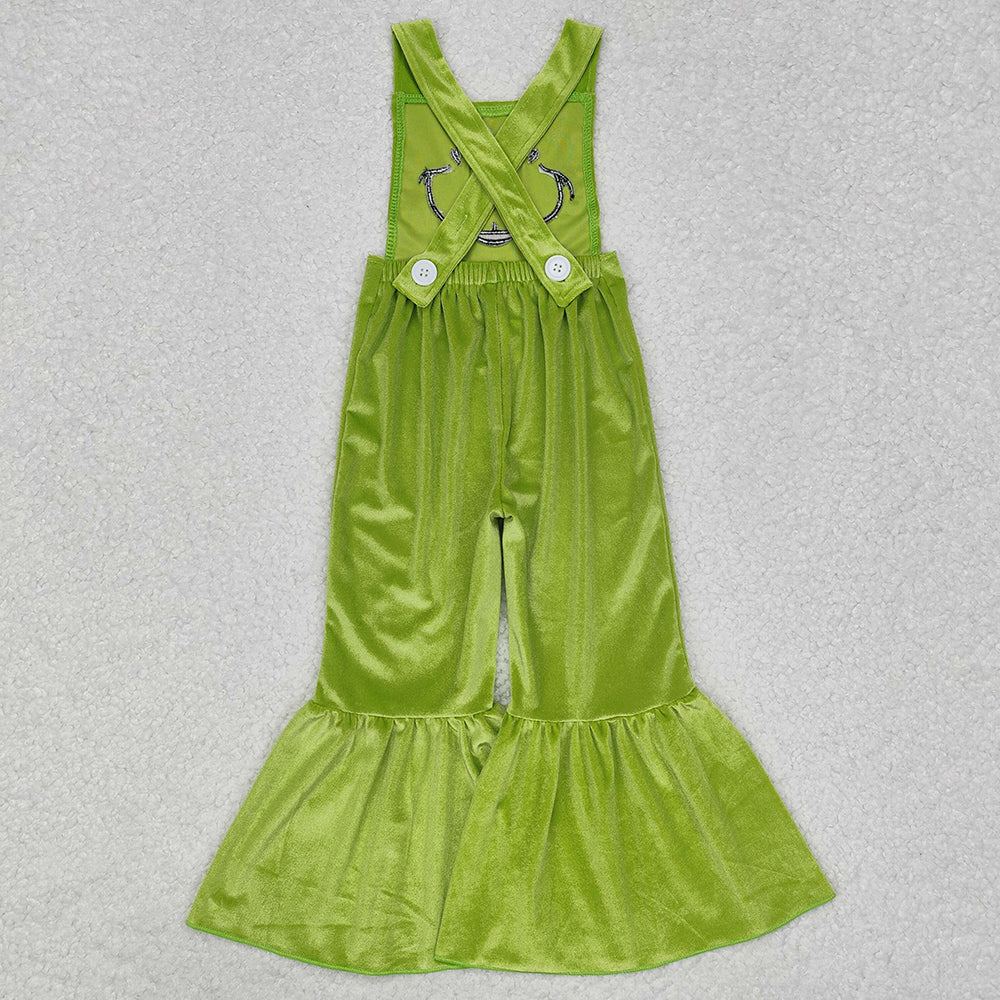 Baby Girls Jumpsuits Christmas Green Frog Velvet Jumpsuits SR2013