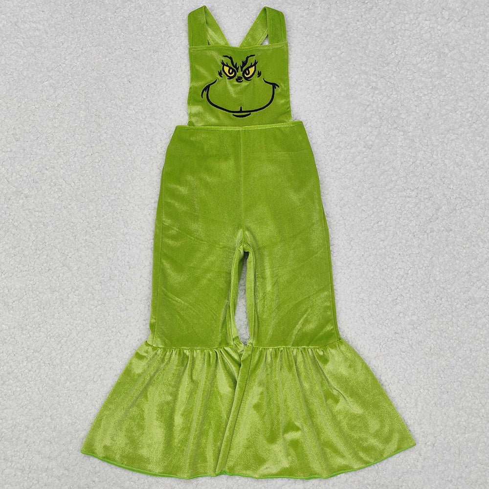 Baby Girls Jumpsuits Christmas Green Frog Velvet Jumpsuits SR2013