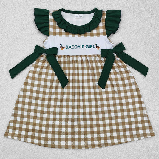 Baby Girls Dress Daddy's Girl Ducks Bows Knee Length Dresses GSD1609