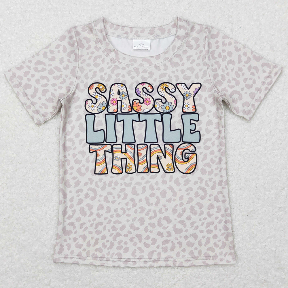 Baby Girls Clothes Tops Leopard Sassy Little Thing T-Shirts GT0401