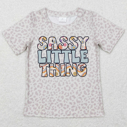 Baby Girls Clothes Tops Leopard Sassy Little Thing T-Shirts GT0401