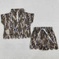 Baby Girls Clothes Southern Olive Wood Camo Zip Top Pockets Short Scallop Clothes Sets GSSO3563