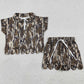 Baby Girls Clothes Southern Olive Wood Camo Zip Top Pockets Short Scallop Clothes Sets GSSO3563