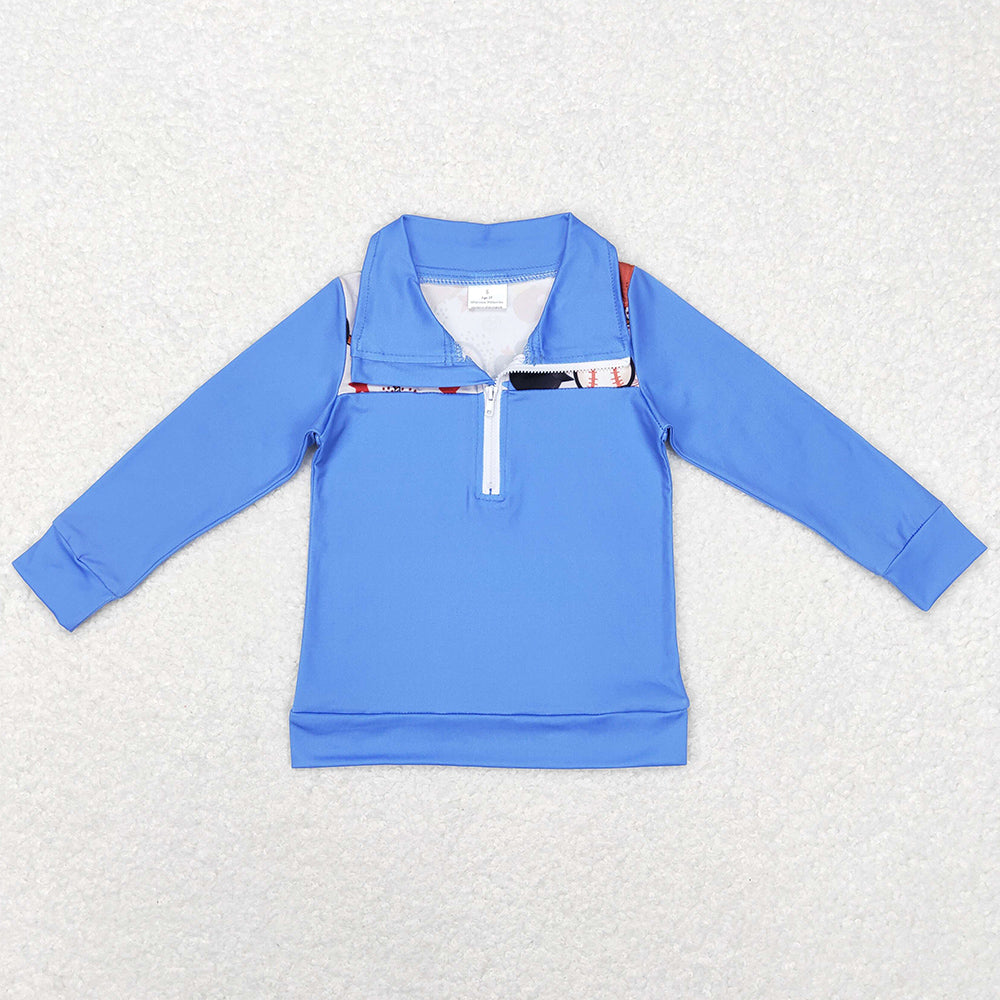 Baby Boys Clothes Tops Baseball Long Sleeve Zip Pullovers Shirts BT0466