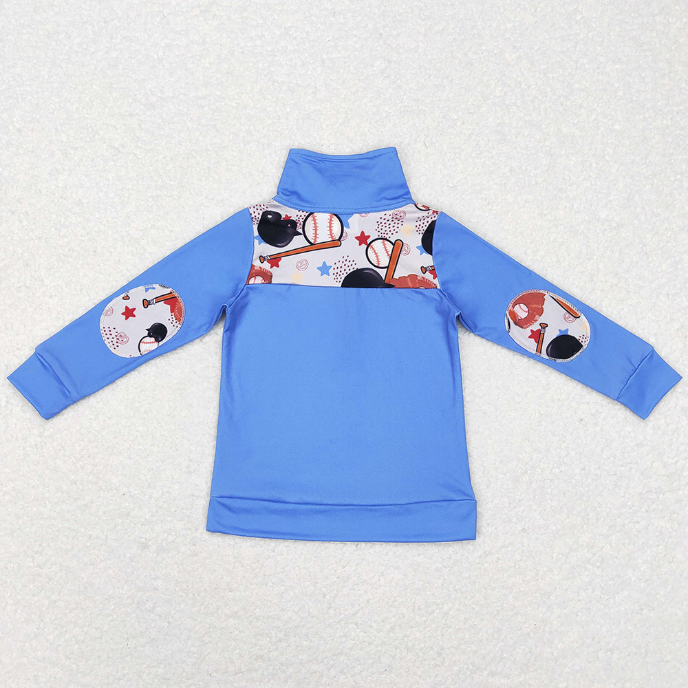 Baby Boys Clothes Tops Baseball Long Sleeve Zip Pullovers Shirts BT0466