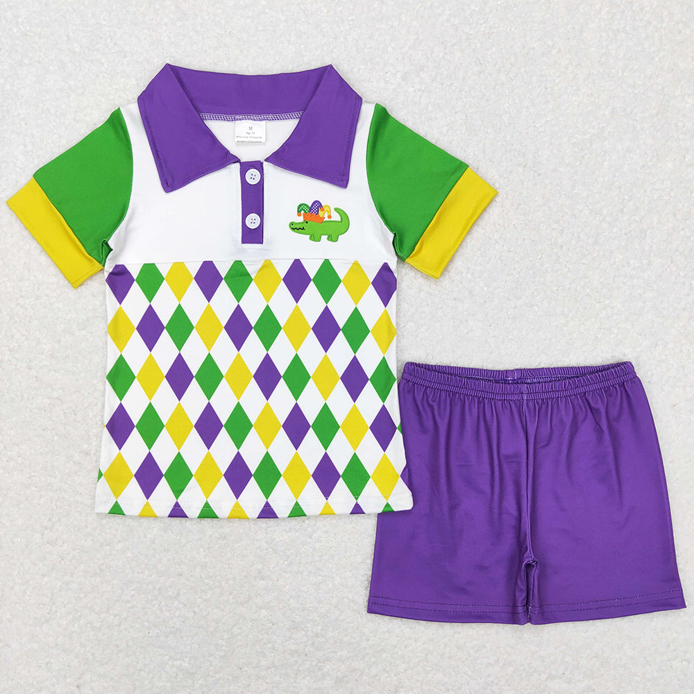 Baby Boys Clothes Mardi Gras Short Sleeve Shirt Shorts Sets BSSO0311