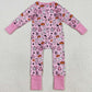 Baby Girls Pink Ghost Pumpkins Halloween Zipper Footie Rompers LR2405 8.5