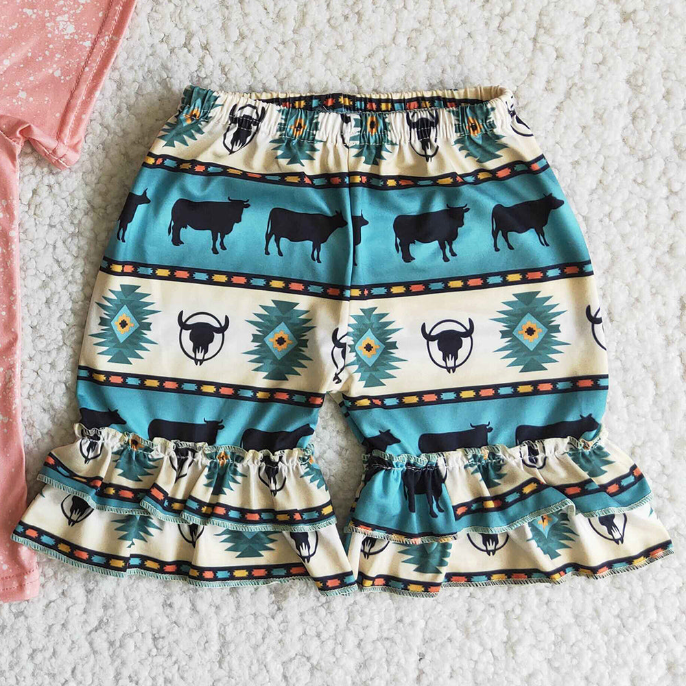 Wholesale Baby Girls Clothing Outfits Cow Printed Fashion Toddler Girl Clothes Set D11-16