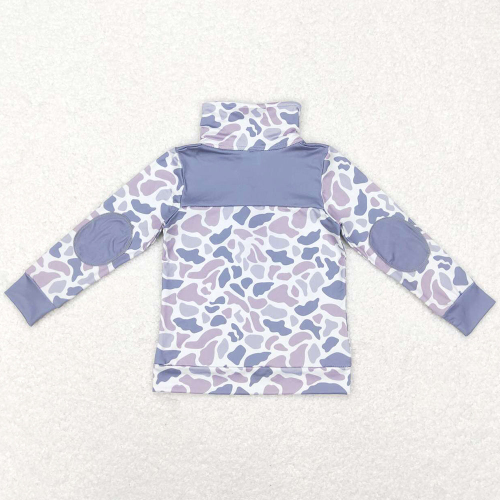 Baby Boys Clothes Tops Camo Zip Long Sleeve Pullovers Tops BT0467