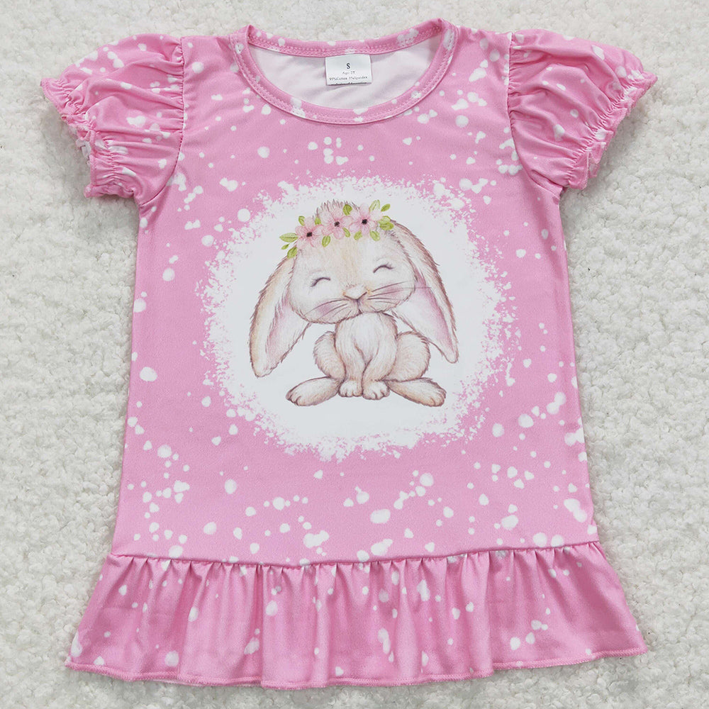 Bunny Rabbit Print Boutique Kids Girls Easter Clothes Top T-shirts GT0466