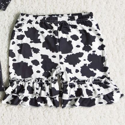 Baby Girls Clothing Outfits Cow Printed Cute Toddler Girl Summer Clothes Set C16-7