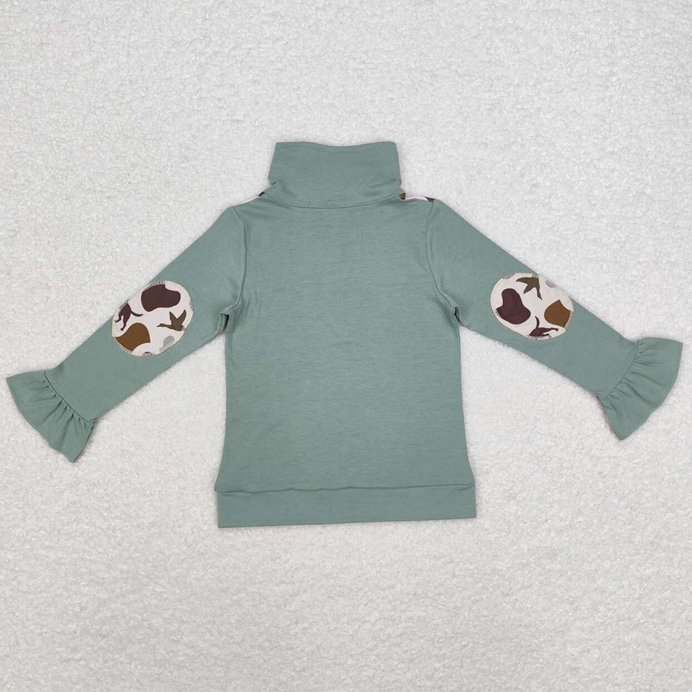 Baby Girls Clothes Tops Camo Dog Ducks Long Sleeve Zip Pullovers Tops GT0669