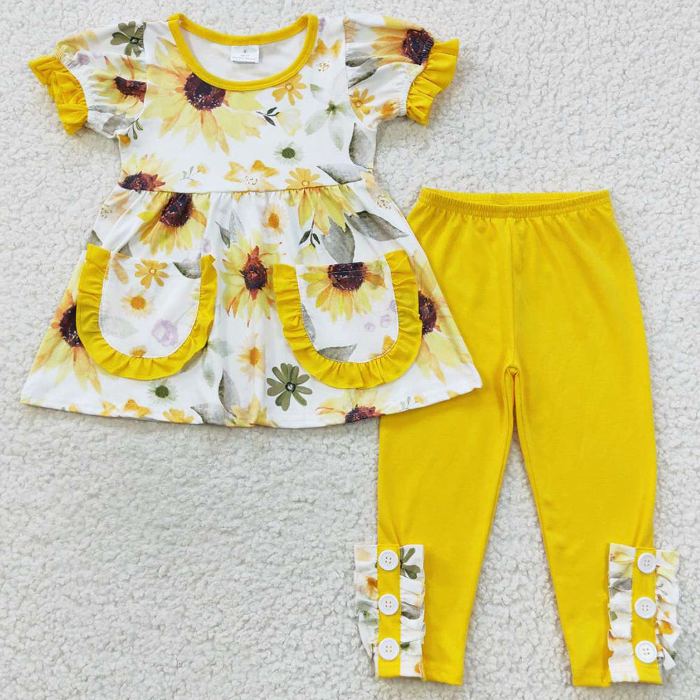 Flower Print Baby Girls Clothing Sets GSPO0755