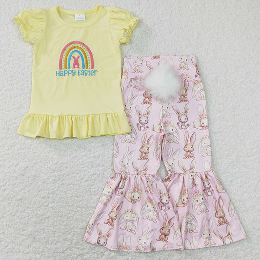 Easter Baby Girls Clothes Cute Kids Girls Bell Bottom Outfits GSPO1345