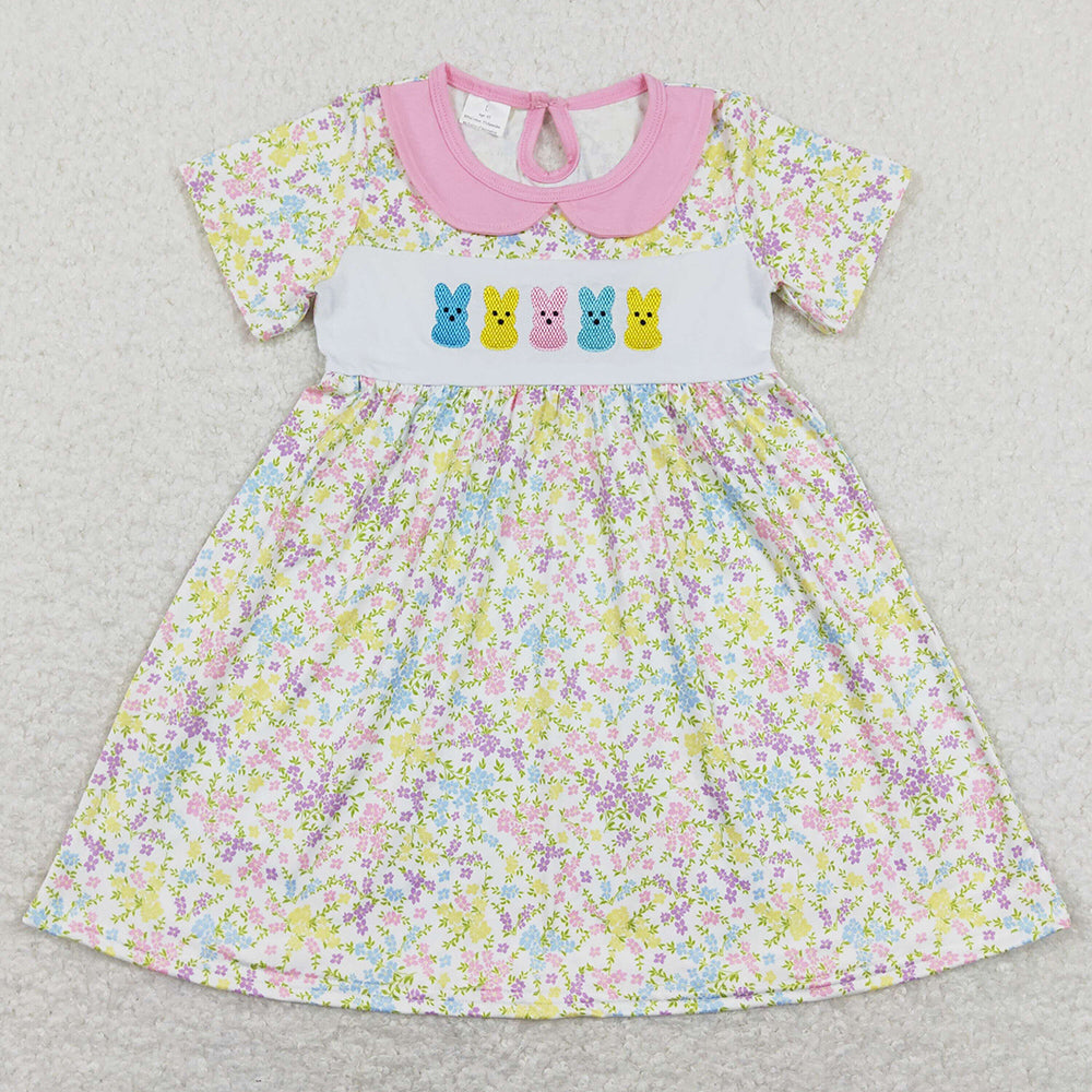 Bunny Rabbit Embroidery Baby Girls Dress Easter Dresses GSD0649