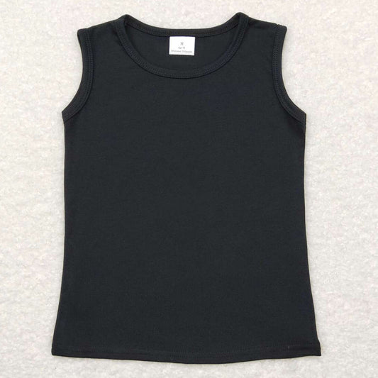 Baby Girls Clothes Tops Black Cotton Sleeveless Tank Tee Shirts Tops GT0419