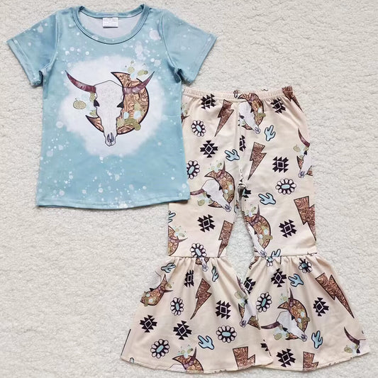 Cow Print Boutique Baby Girls Clothes Bell Bottom Outfits GSPO0777