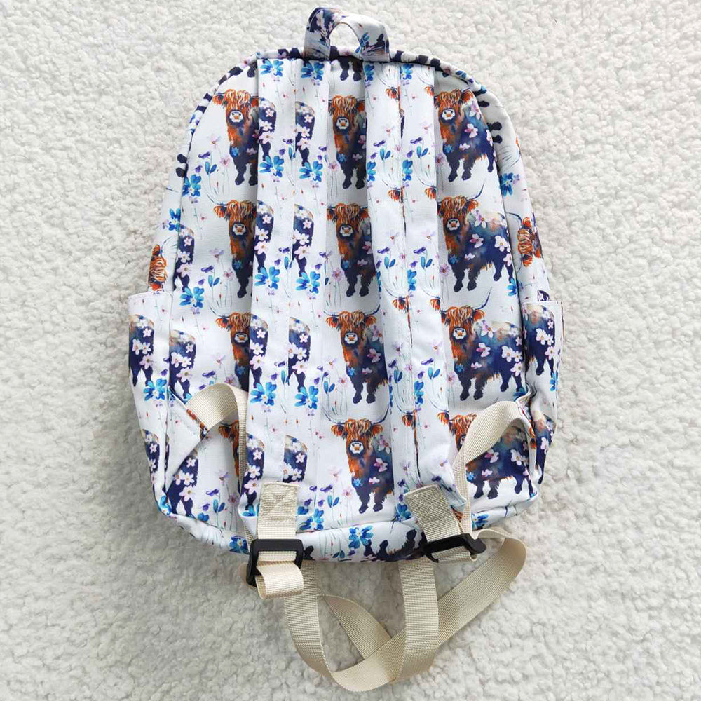 Baby Kids Backpack Cow Flowers Western Girls Backpacks Bags BA0078