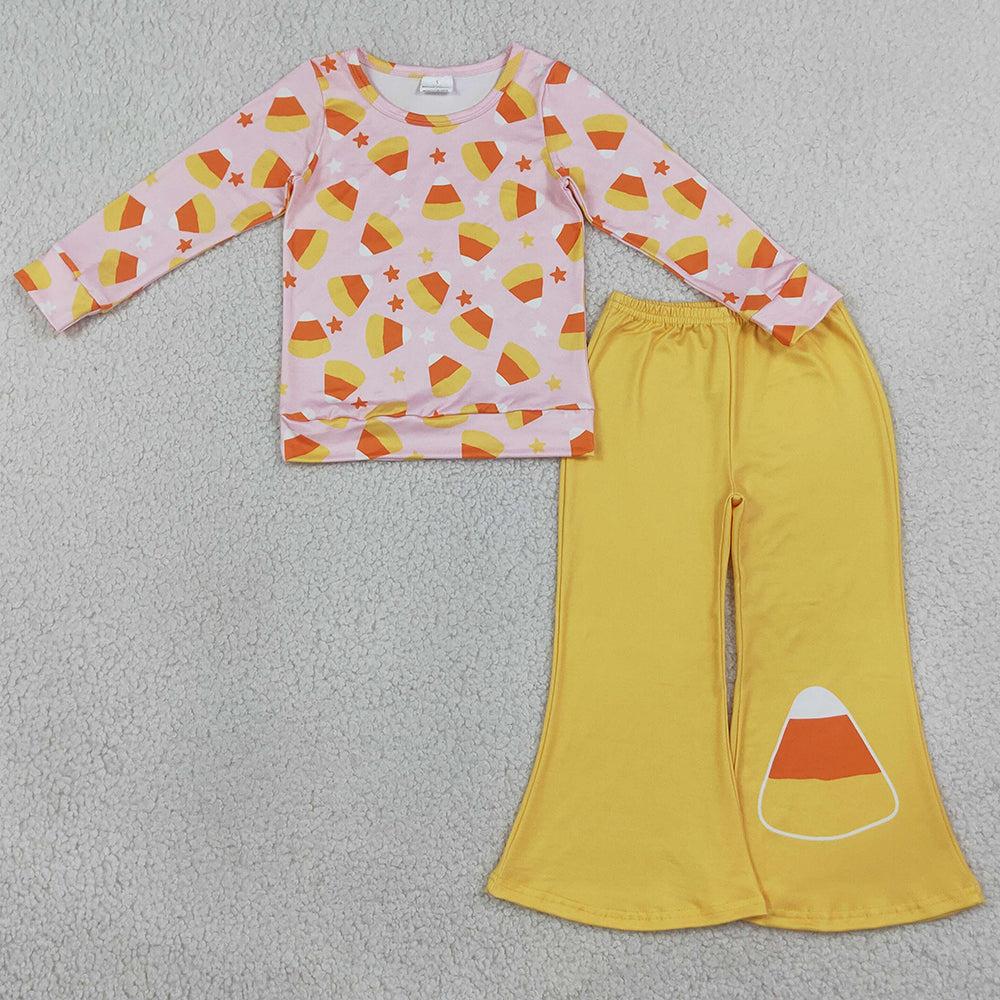 Baby Girls Clothes Stars Candy Top Flare Pant Halloweens Clothes Sets GLP3535