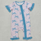 Baby Infant Girls Rompers Pink Checkered Bows Ruffle Zip Rompers SR2026