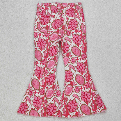 Baby Girls Jeans Pants Pink Turquoise Denim Flare Pants Jeans P0735