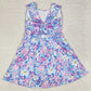 Baby Girls Dress Purple Flowers Sleeveless Athletic Dresses GSD1845