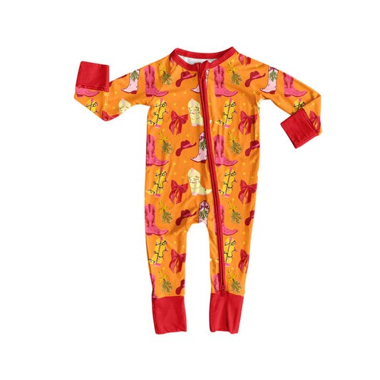 preorder(moq 5)Baby Infant Boys Long Sleeves Bows Boots Plaid Zipper Rompers 7.31