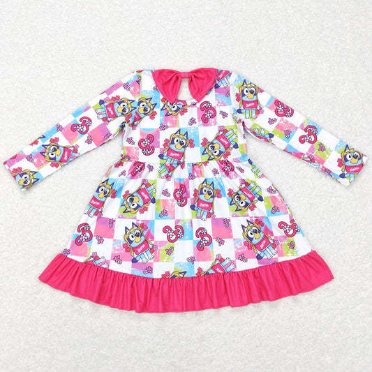 Fashion Baby Girls Dress Cartoon print Boutique Long Sleeve Dresses