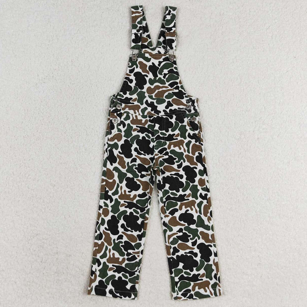 Baby Boys Kids Jeans Overalls Brown Camo Denim Strap jumpsuits Overall P0535