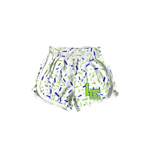 Preorder(moq 5) Baby Girls White LC Sprinkles Team Sports Shorts 7.25