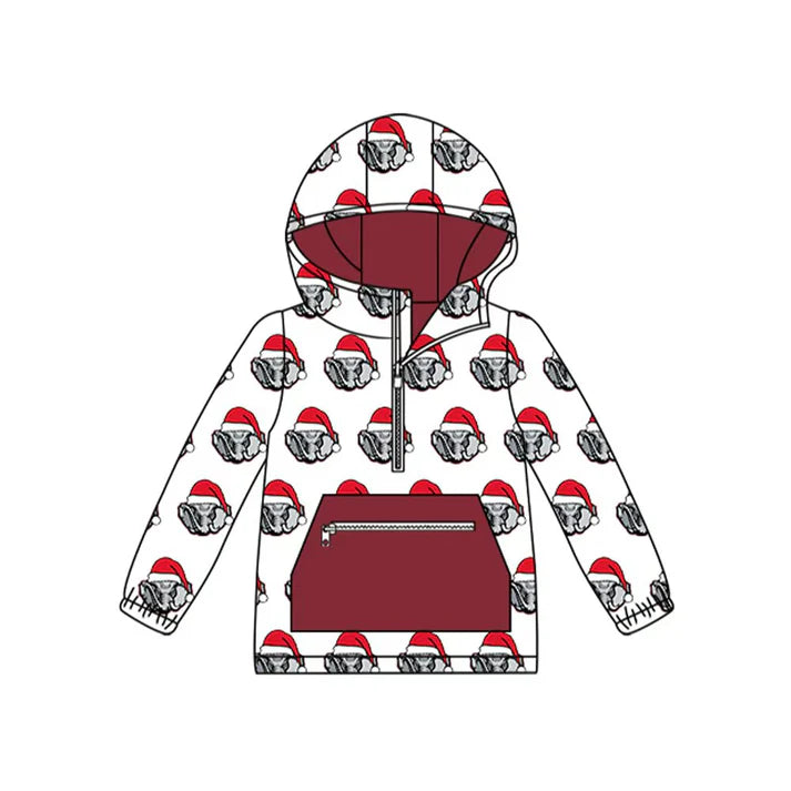 Preorder (moq 5)Baby Kids Alabama Team Christmas Zip Hooded Pullovers Tops 8.11