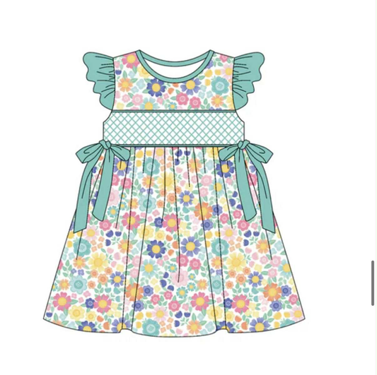 Preorder Moq 5 Baby Girls Dress Flower Knee Length Dresses