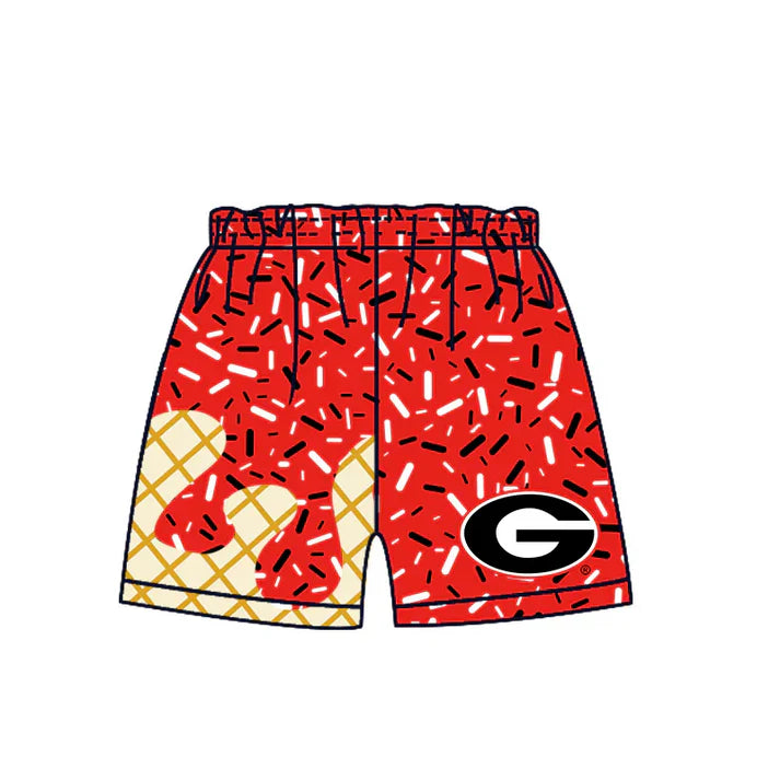 Preorder moq 5 Baby Boys Red Drip G Team Shorts Bottom 7.11