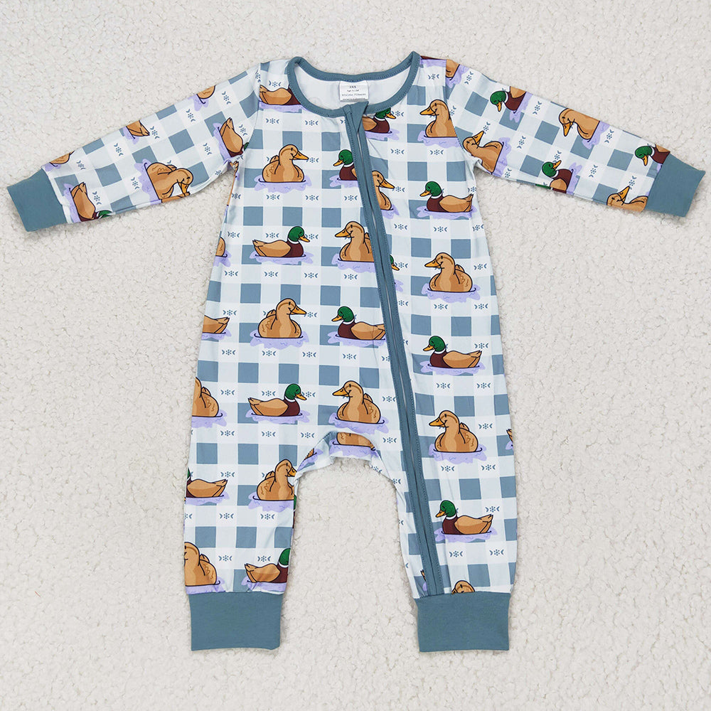 Duck Print Infant Baby Rompers Long Sleeve Jumpsuit LR0657