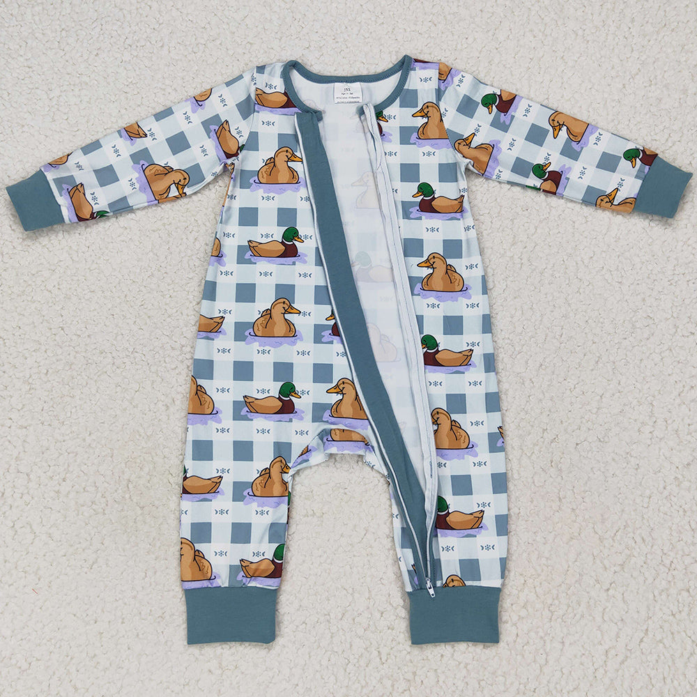 Duck Print Infant Baby Rompers Long Sleeve Jumpsuit LR0657