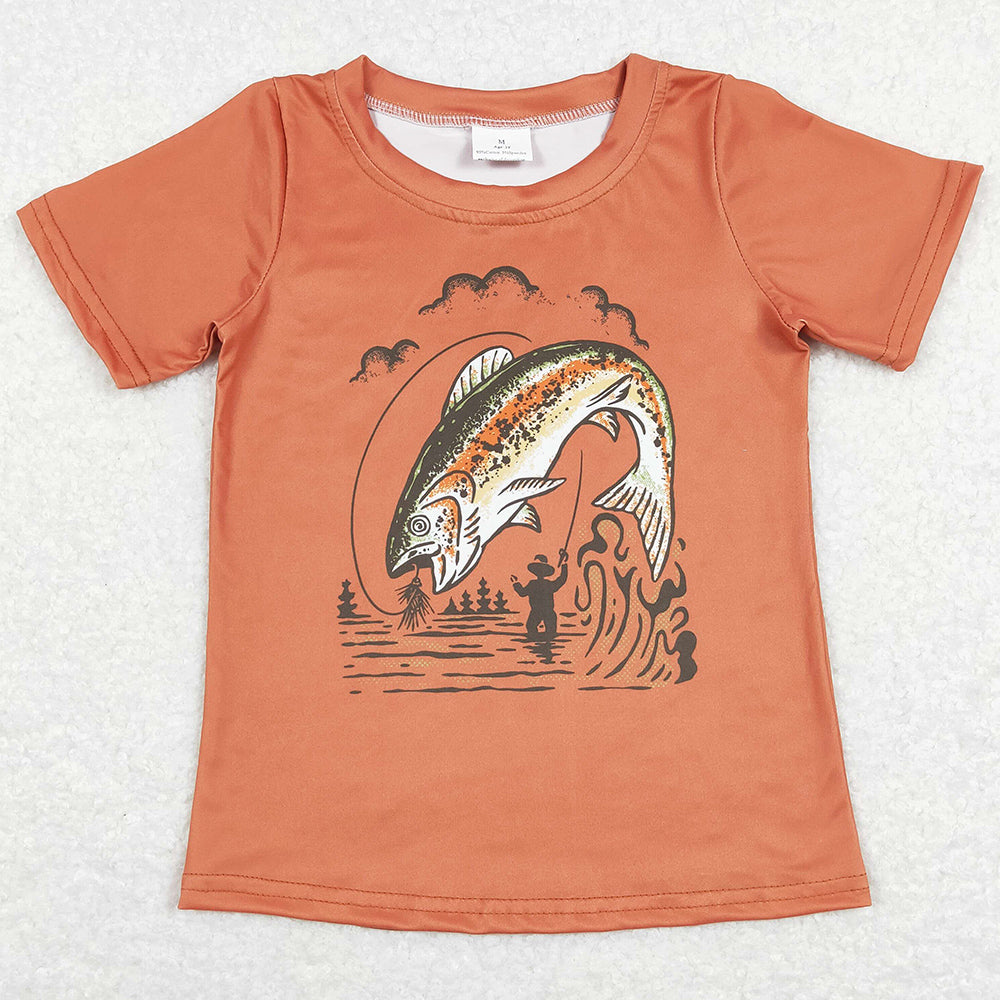 Baby Boys T-shirts Fishing Short Sleeve Tee Shirts Tops BT0507